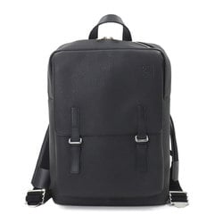 LOEWE Military Backpack Leather Black B553J18X01 Silver Hardware