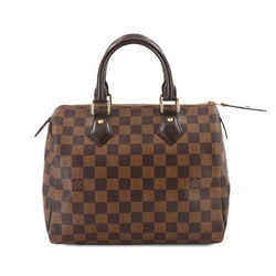 Louis Vuitton Damier Speedy 25 Handbag Ebene Brown N41365 RFID Gold Hardware