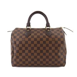 Louis Vuitton Damier Speedy 30 Handbag Ebene N41531 Brown Gold Hardware