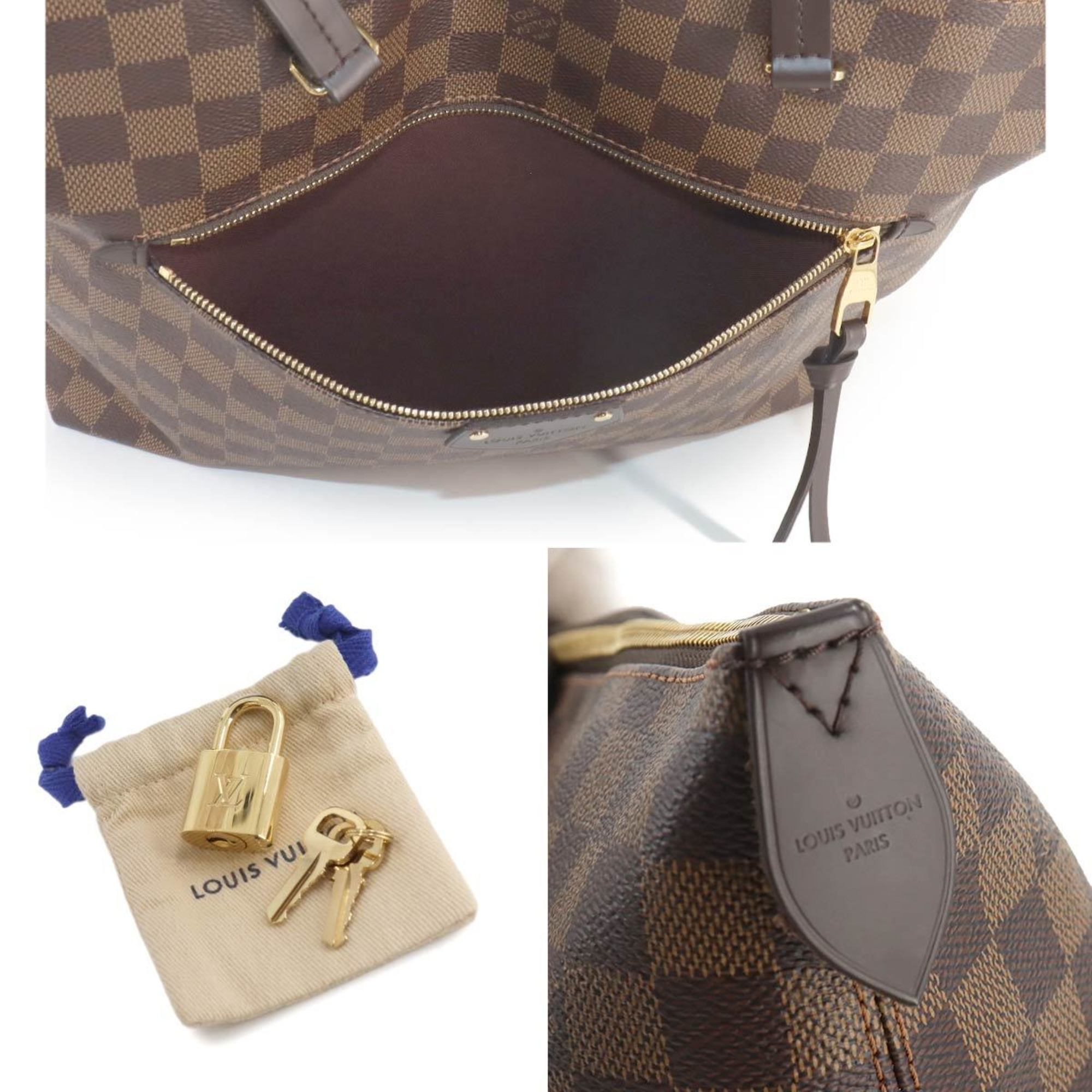 Louis Vuitton Damier Iena MM Ebene N41013 Gold Hardware