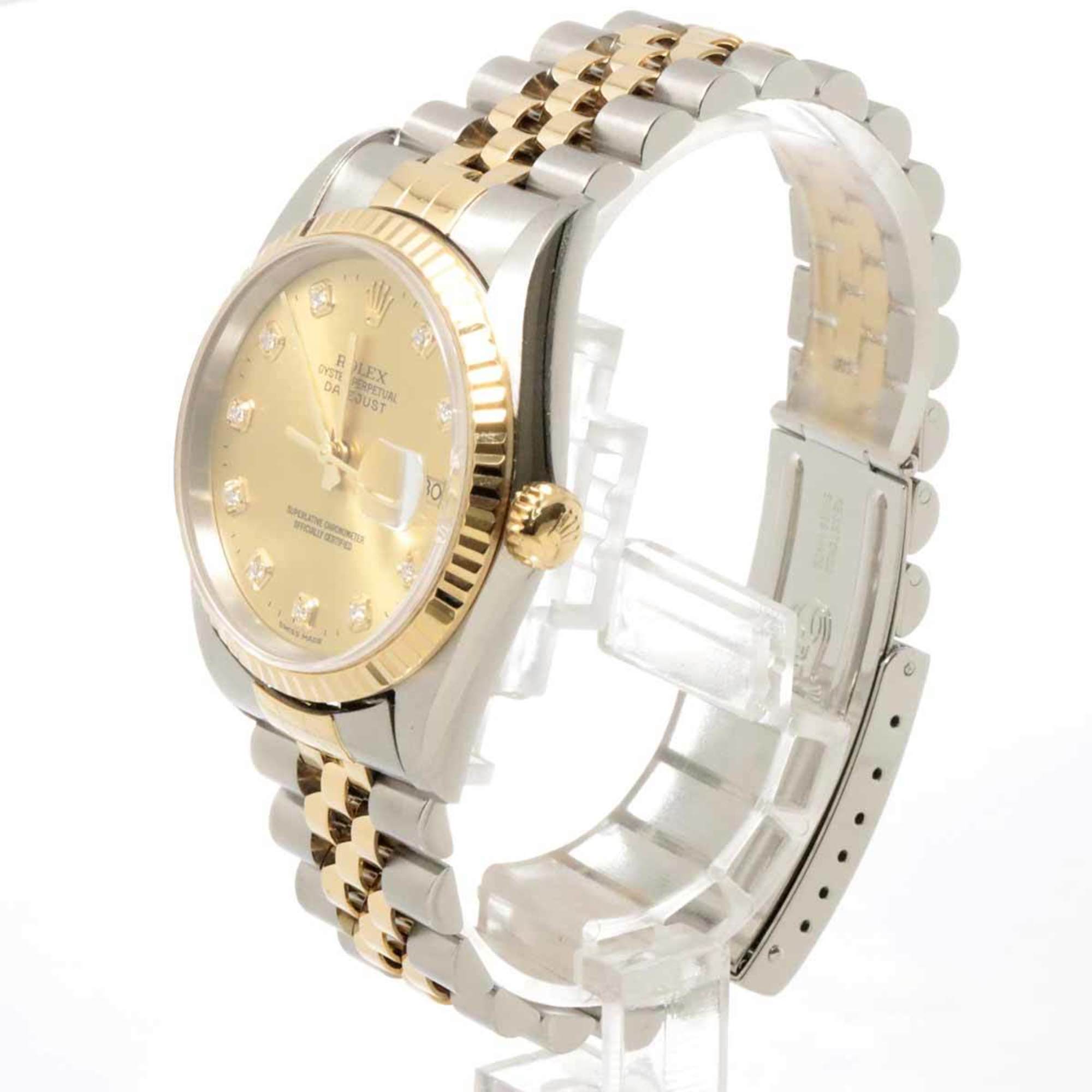 Rolex ROLEX Datejust Combi 16233G P Series Men's Watch 10P Diamond Gold K18YG Yellow Automatic Self-Winding