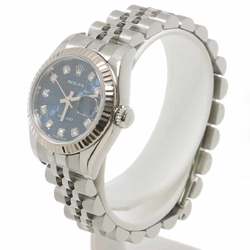 Rolex ROLEX Datejust 179174G D series Ladies watch 10P Diamond Blue computer K18WG Automatic self-winding