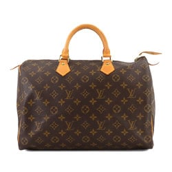 Louis Vuitton Monogram Speedy 35 Handbag Brown M41524 Gold Hardware