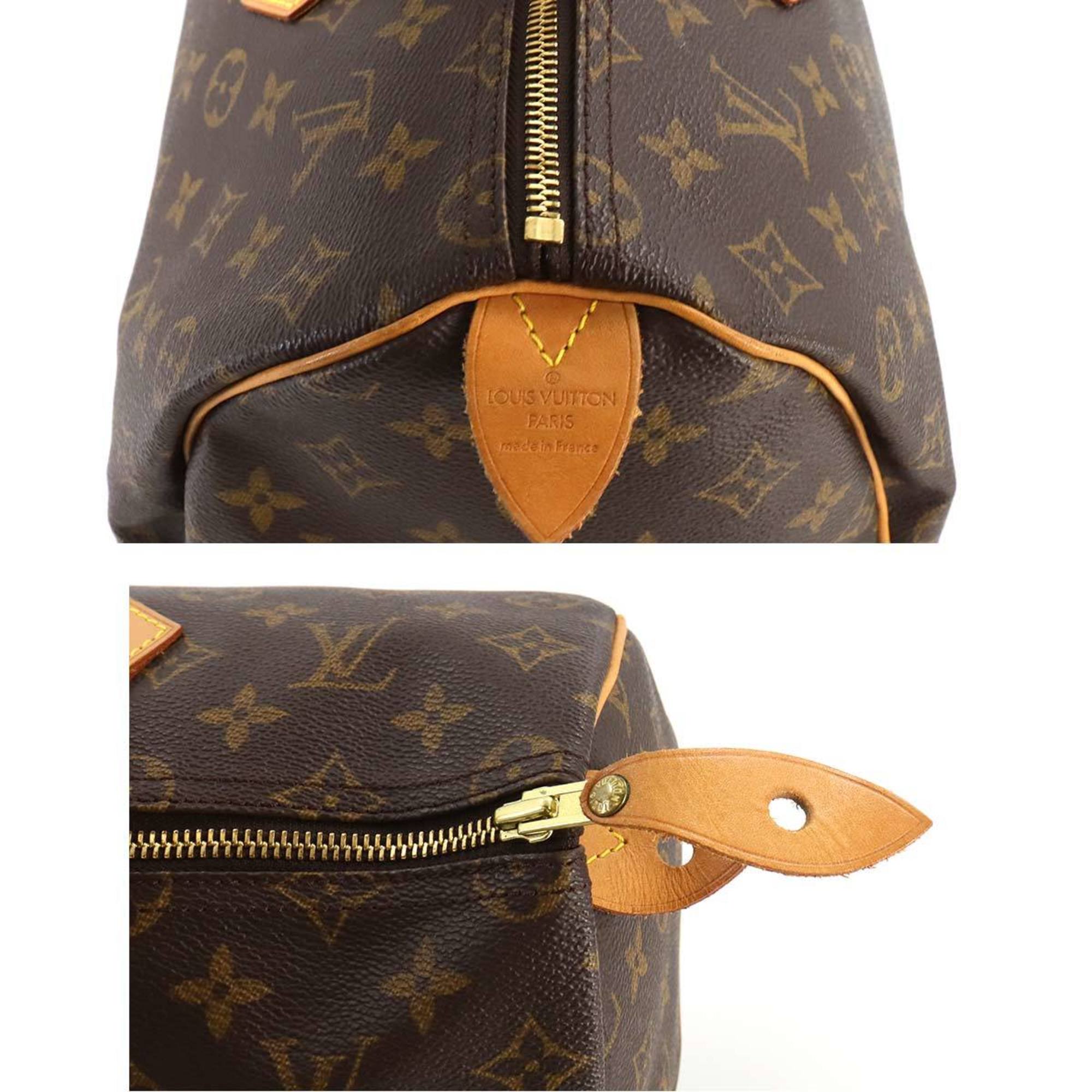 Louis Vuitton Monogram Speedy 35 Handbag Brown M41524 Gold Hardware