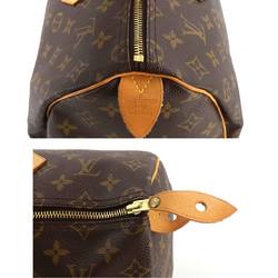 Louis Vuitton Monogram Speedy 35 Handbag Brown M41524 Gold Hardware