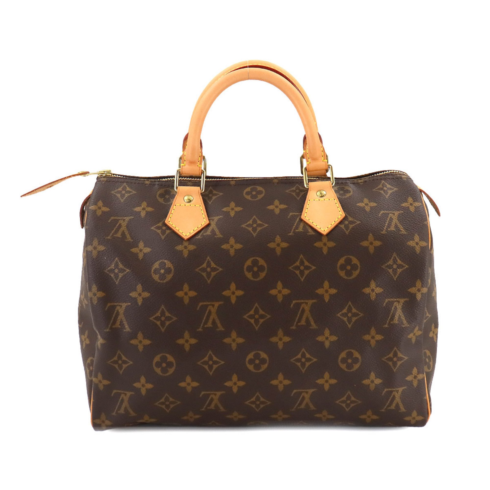 Louis Vuitton Monogram Speedy 30 Handbag Brown M41526 Gold Hardware