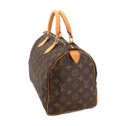 Louis Vuitton Monogram Speedy 30 Handbag Brown M41526 Gold Hardware