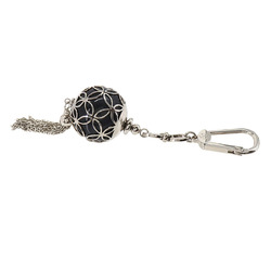 LOUIS VUITTON Porte Cles Ice Ball Bag Charm Key Ring Black Silver M66789