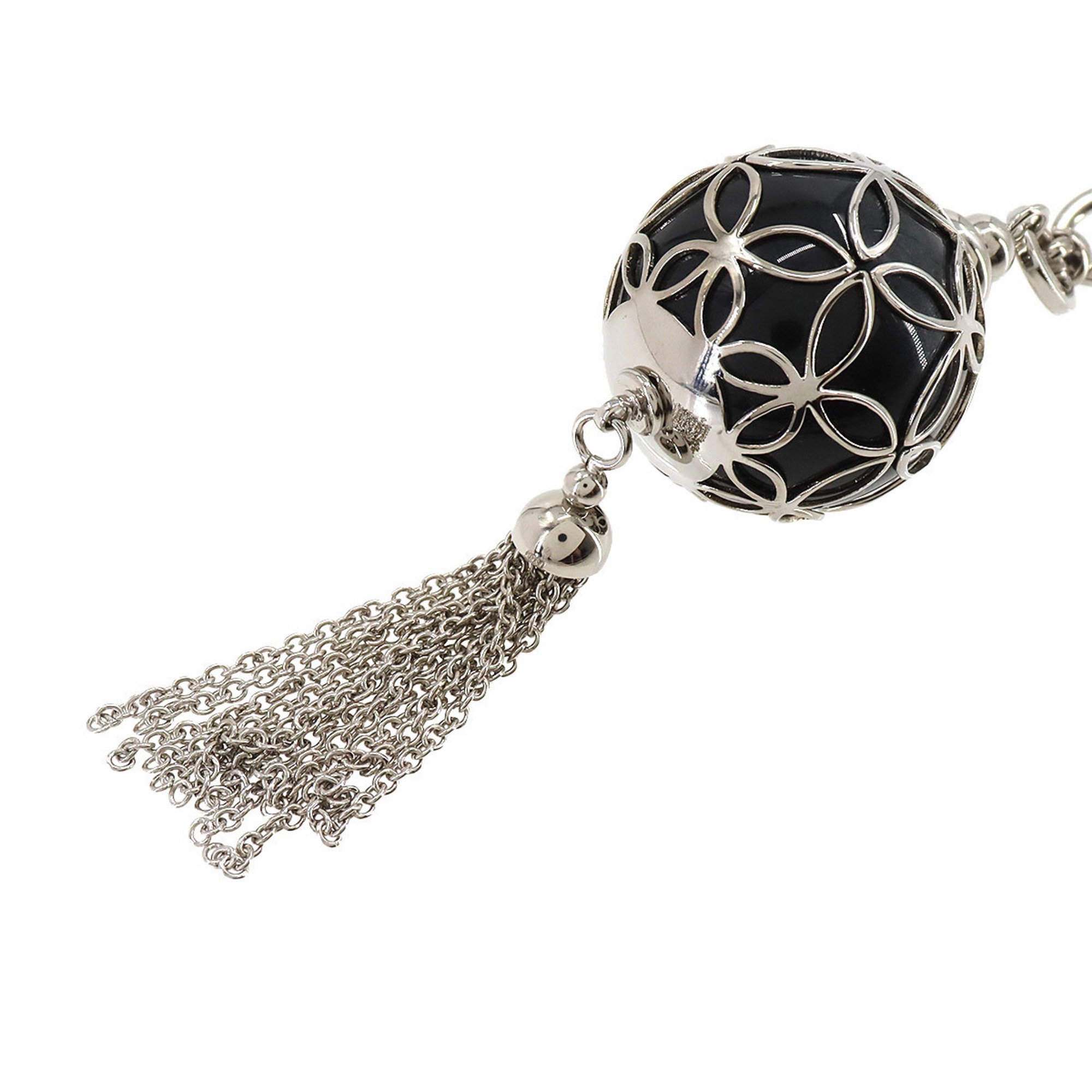 LOUIS VUITTON Porte Cles Ice Ball Bag Charm Key Ring Black Silver M66789