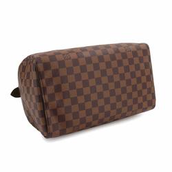 Louis Vuitton Damier Speedy 30 Handbag Ebene Brown N41364 Gold Hardware