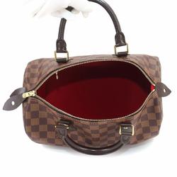 Louis Vuitton Damier Speedy 30 Handbag Ebene Brown N41364 Gold Hardware