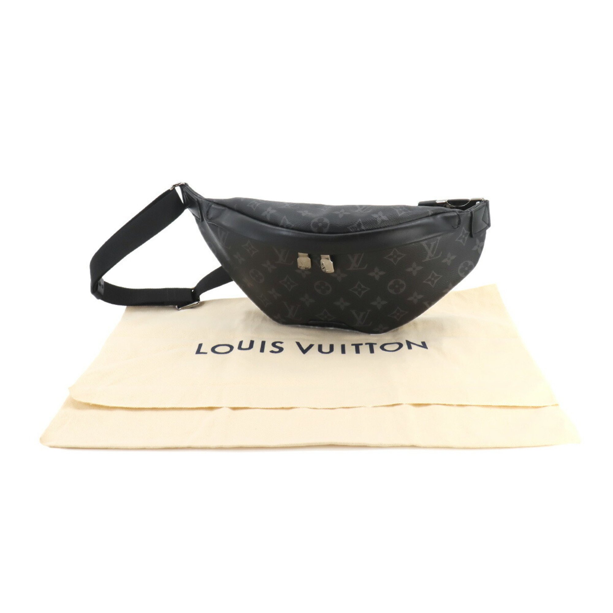 Louis Vuitton LOUIS VUITTON Monogram Eclipse Discovery Bumbag PM Body Bag Black Grey M46035 RFID