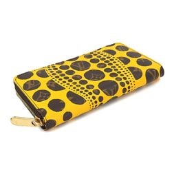 Louis Vuitton LOUIS VUITTON Monogram Pumpkin Dot Zippy Wallet Long Jaune Yayoi Kusama M60449 Gold Metal Fittings