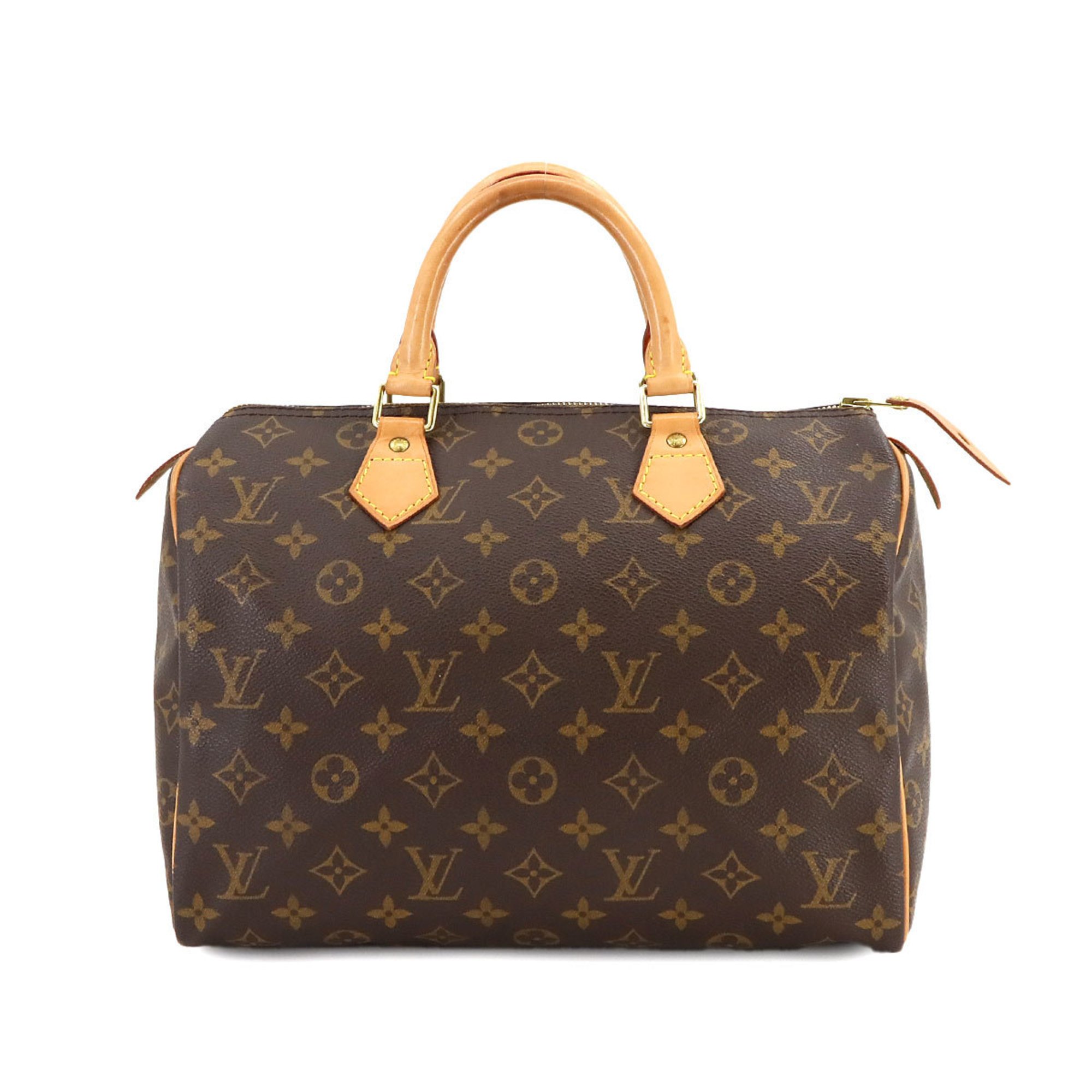 Louis Vuitton Monogram Speedy 30 Handbag Brown M41526 Gold Hardware