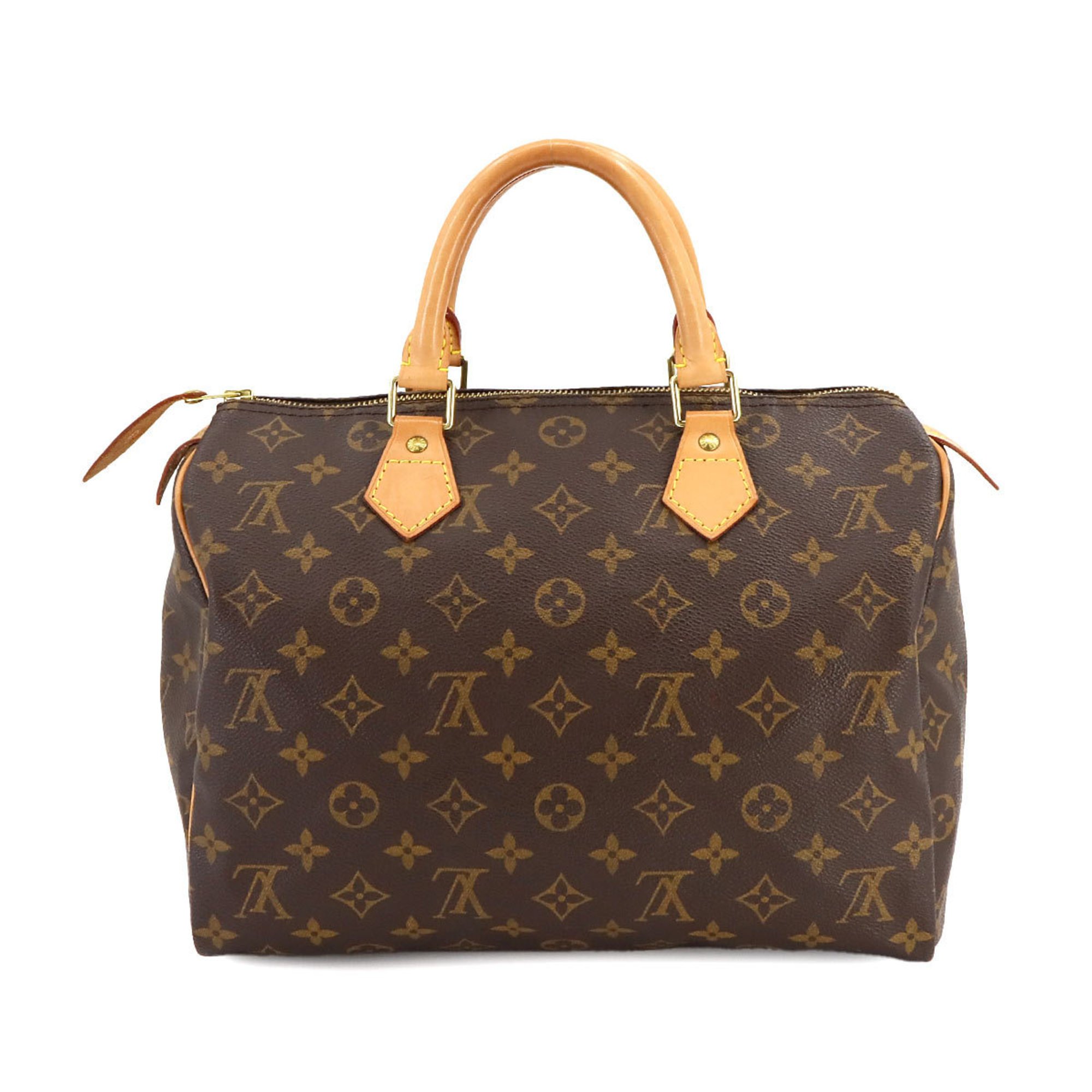 Louis Vuitton Monogram Speedy 30 Handbag Brown M41526 Gold Hardware