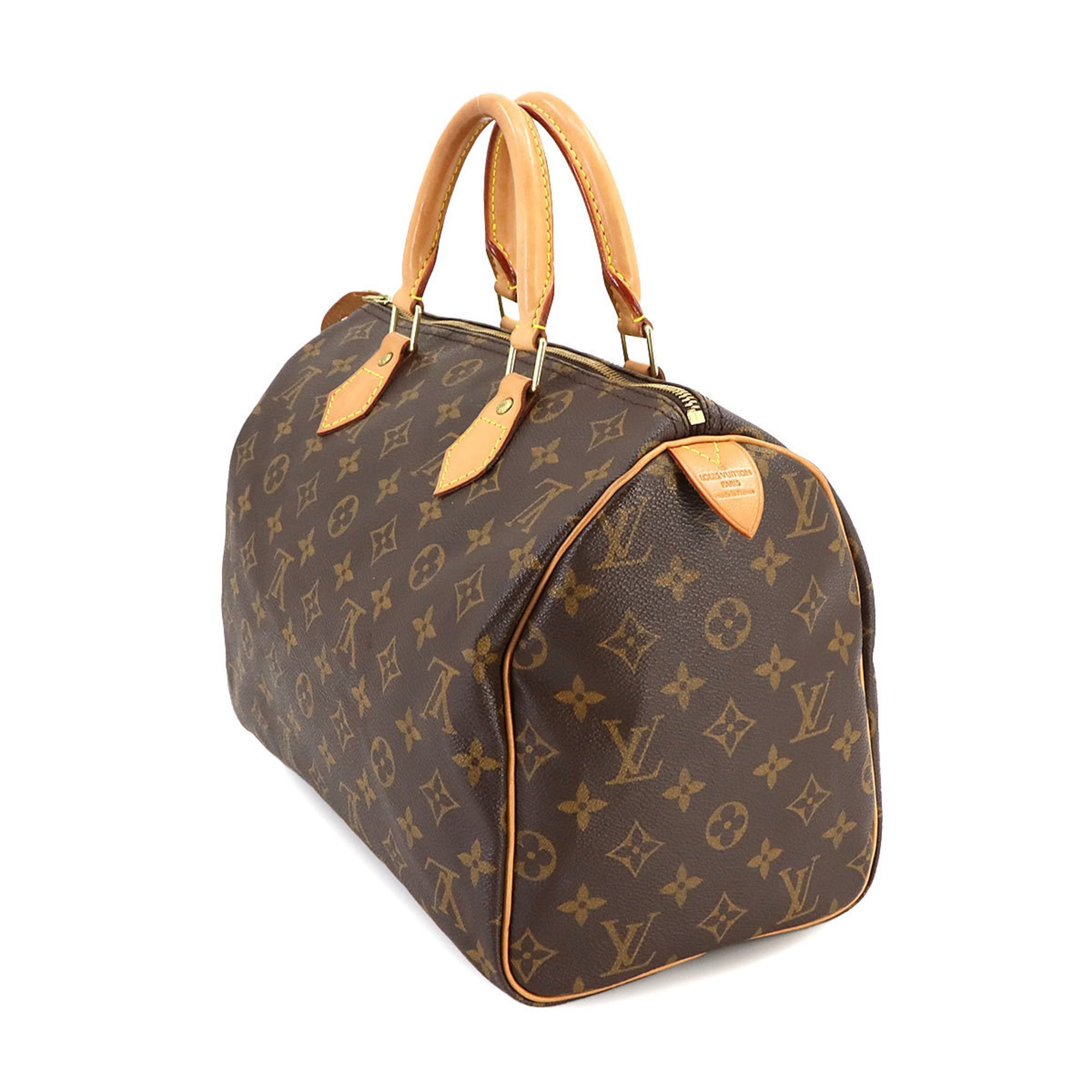 Louis Vuitton Monogram Speedy 30 Handbag Brown M41526 Gold Hardware