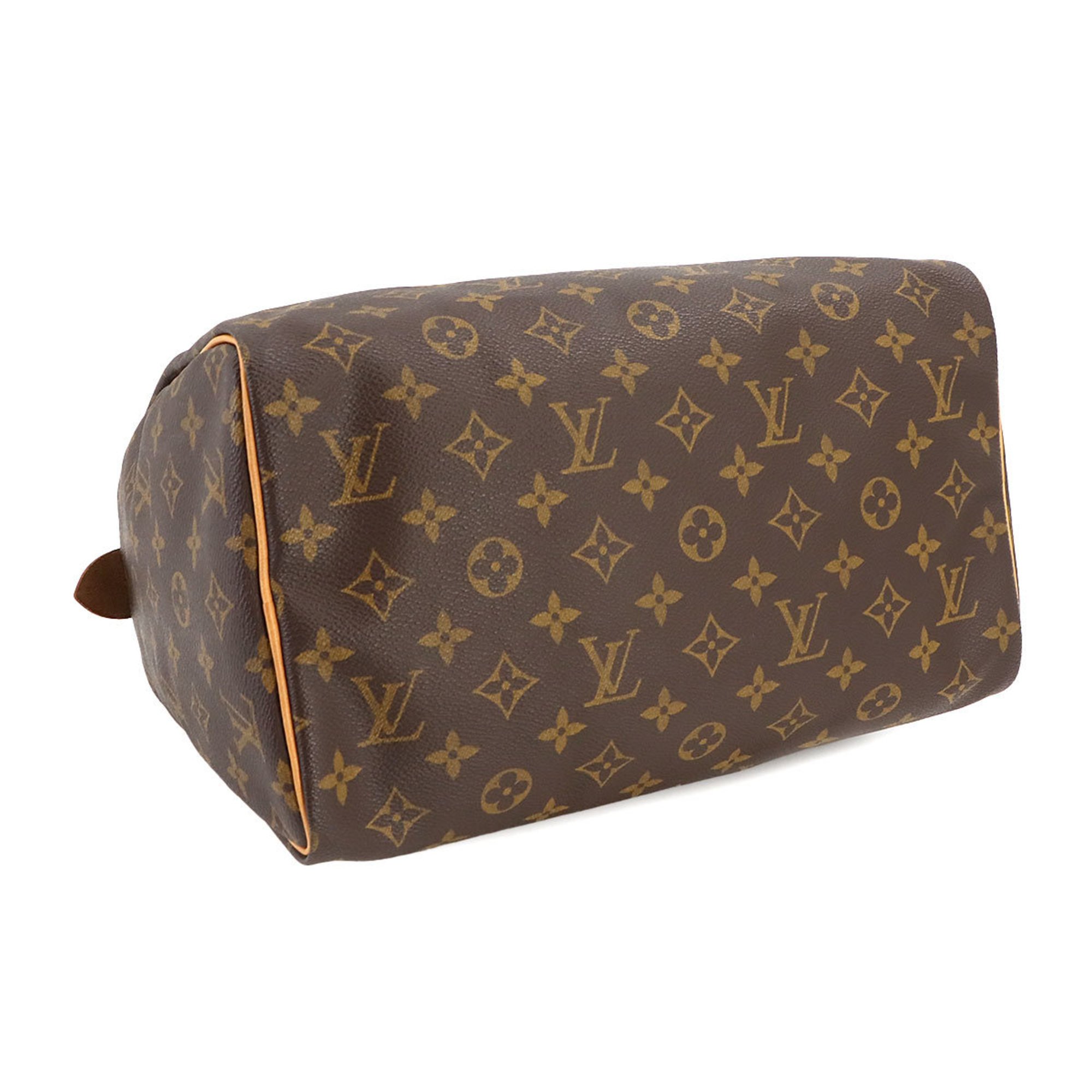 Louis Vuitton Monogram Speedy 30 Handbag Brown M41526 Gold Hardware