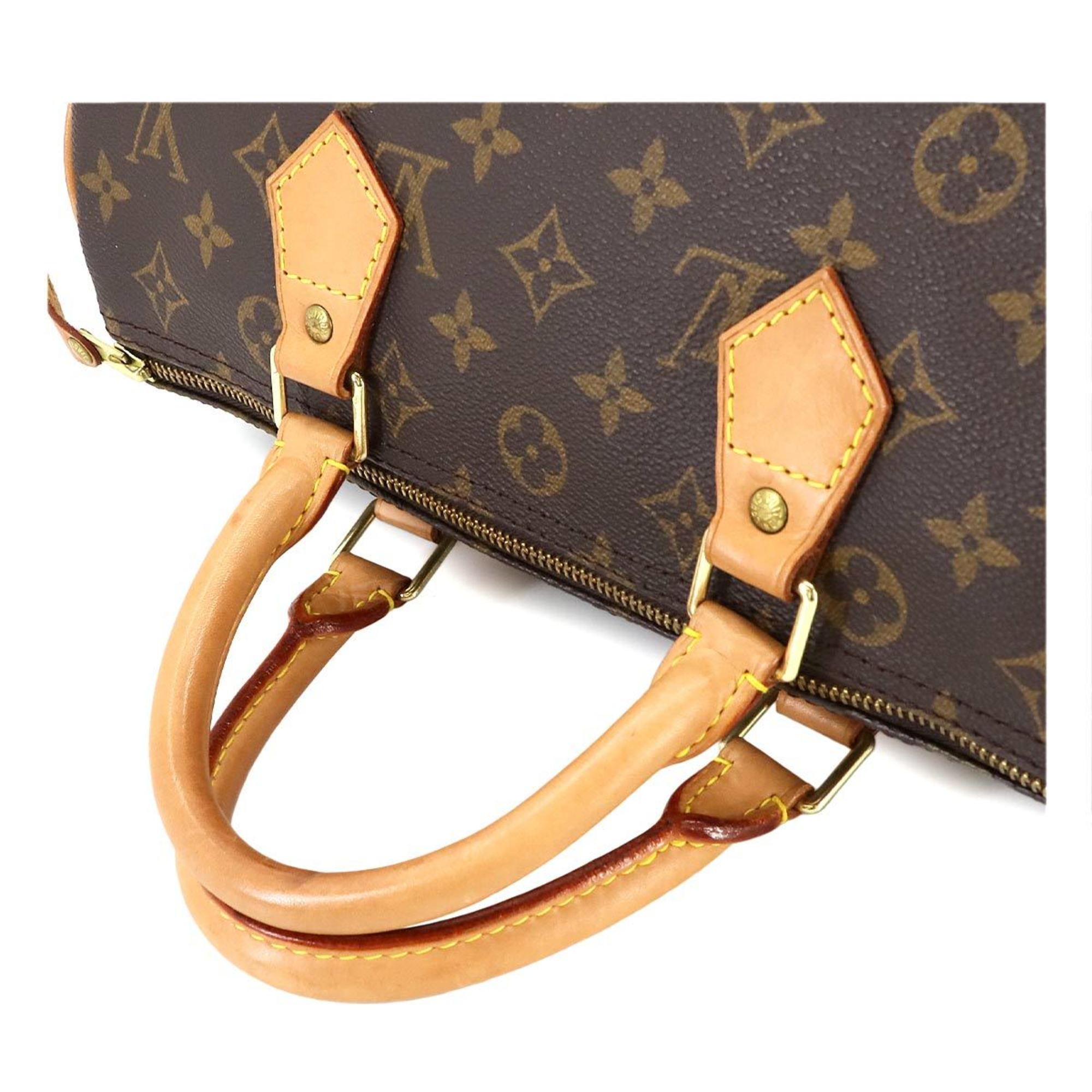 Louis Vuitton Monogram Speedy 30 Handbag Brown M41526 Gold Hardware