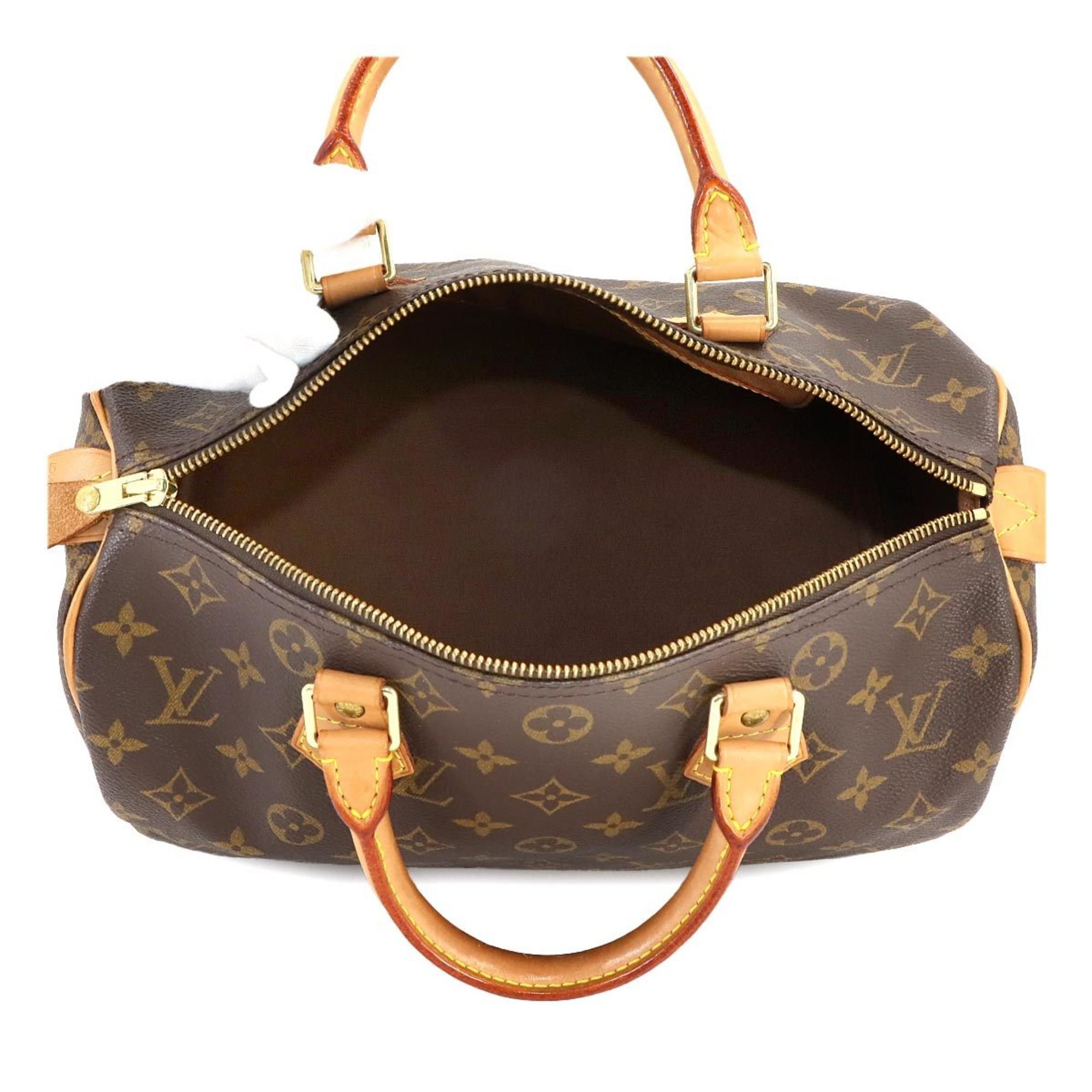 Louis Vuitton Monogram Speedy 30 Handbag Brown M41526 Gold Hardware