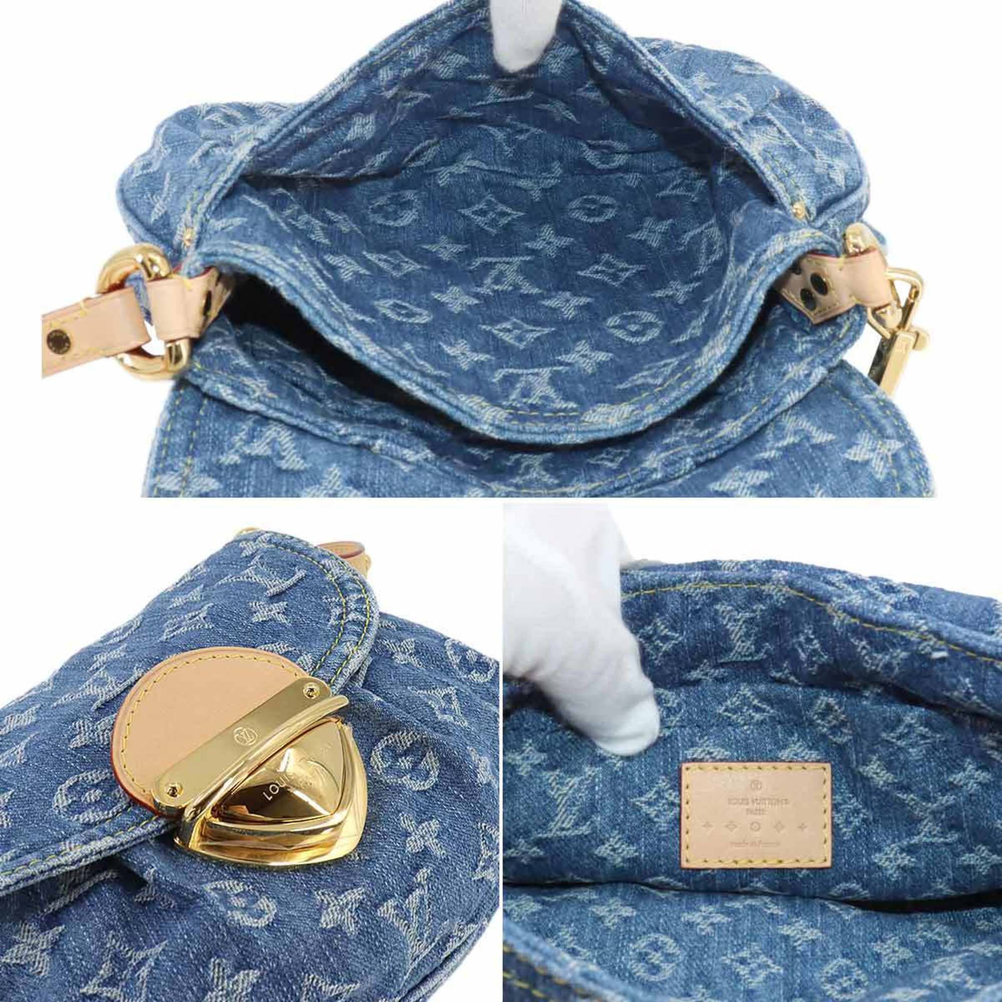 Louis Vuitton LOUIS VUITTON Monogram Denim Sunset 2way Shoulder Bag Canvas Blue M46829 RFID