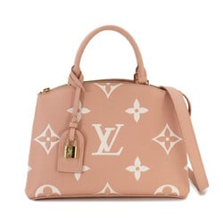 LOUIS VUITTON Bicolor Monogram Empreinte Petit Palais PM 2way Hand Shoulder Bag Leather Rose Trianon Creme M46353 RFID