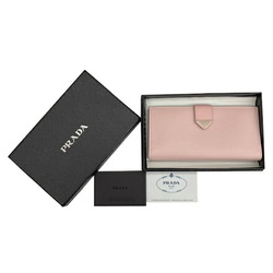 PRADA Prada Bi-fold Long Wallet 1MV025 Pink Saffiano Triangle Accessory Women's