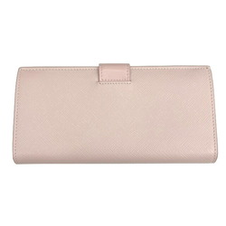 PRADA Prada Bi-fold Long Wallet 1MV025 Pink Saffiano Triangle Accessory Women's