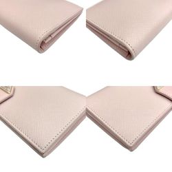 PRADA Prada Bi-fold Long Wallet 1MV025 Pink Saffiano Triangle Accessory Women's