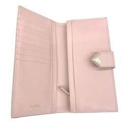 PRADA Prada Bi-fold Long Wallet 1MV025 Pink Saffiano Triangle Accessory Women's