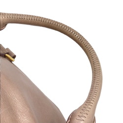 MIU Miu Ribbon Bag Leather Pink Beige Handbag Women's