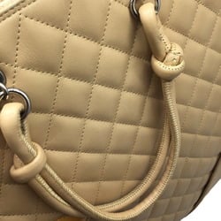 CHANEL Cambon Line Tote Bag Soft Calf Beige A28126 File Handbag Leather Women Men