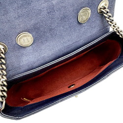 CHANEL Chanel Matelasse Chain Shoulder Bag Handbag Leather 25 Series Matte Navy Women's