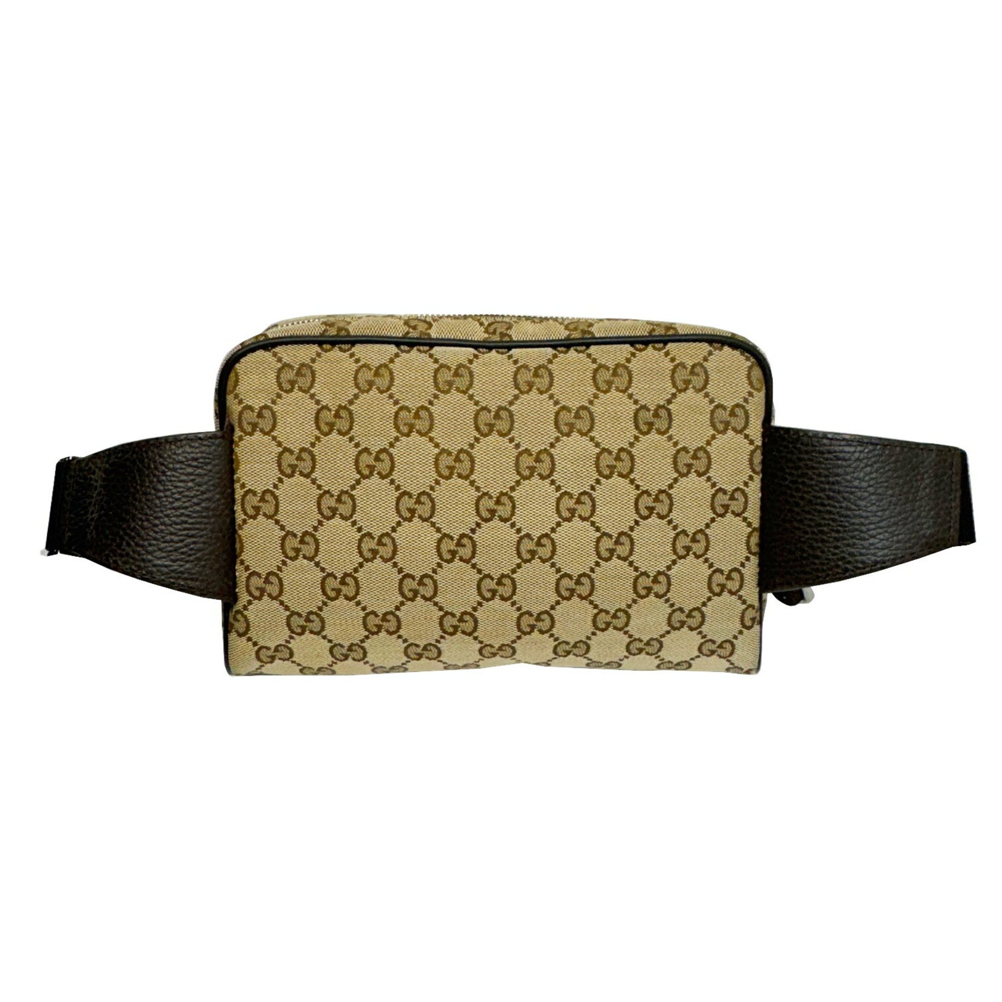 GUCCI GG Canvas Waist Bag, Body Pouch 449174 Beige Brown Men's Women's