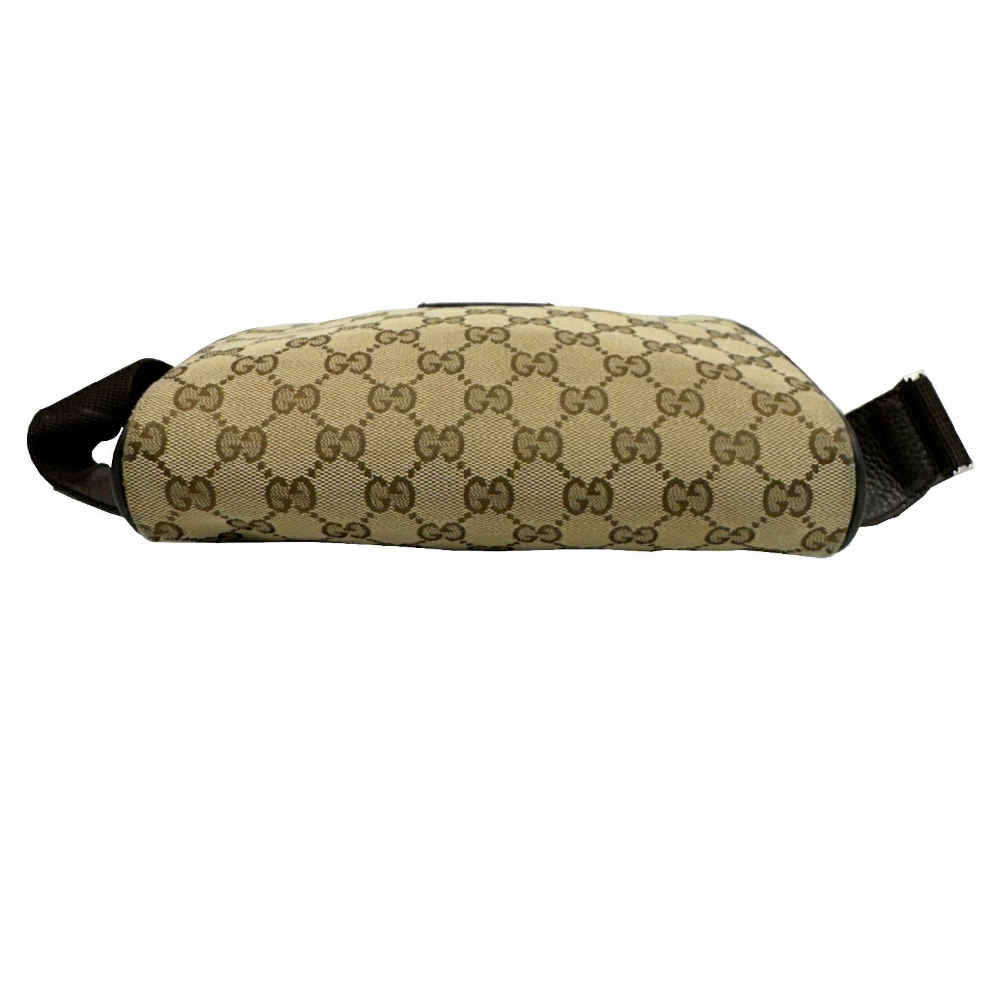 GUCCI GG Canvas Waist Bag, Body Pouch 449174 Beige Brown Men's Women's