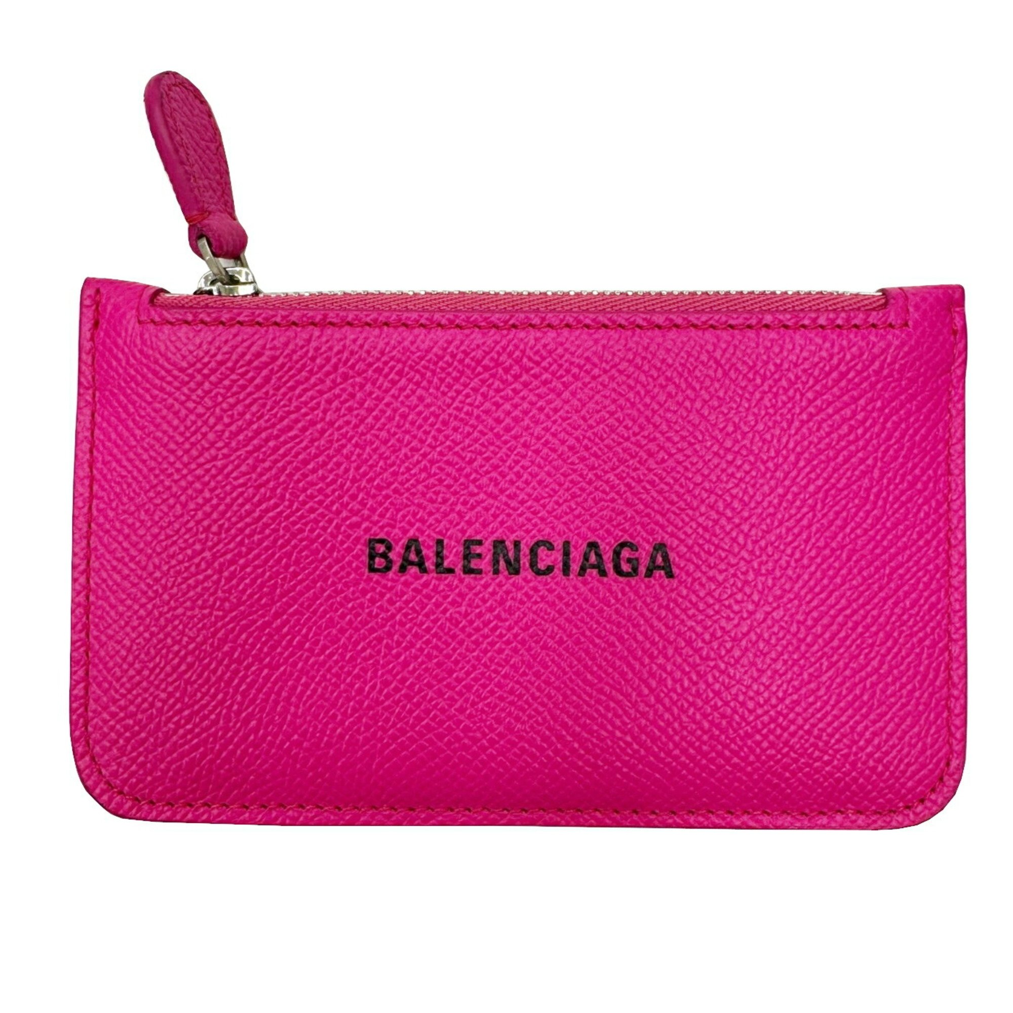 BALENCIAGA Card Holder Wallet/Coin Case Leather 594214 Pink Shopping Women's