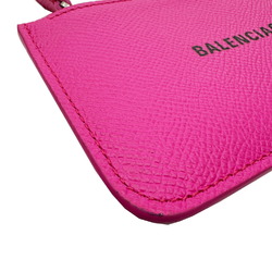 BALENCIAGA Card Holder Wallet/Coin Case Leather 594214 Pink Shopping Women's