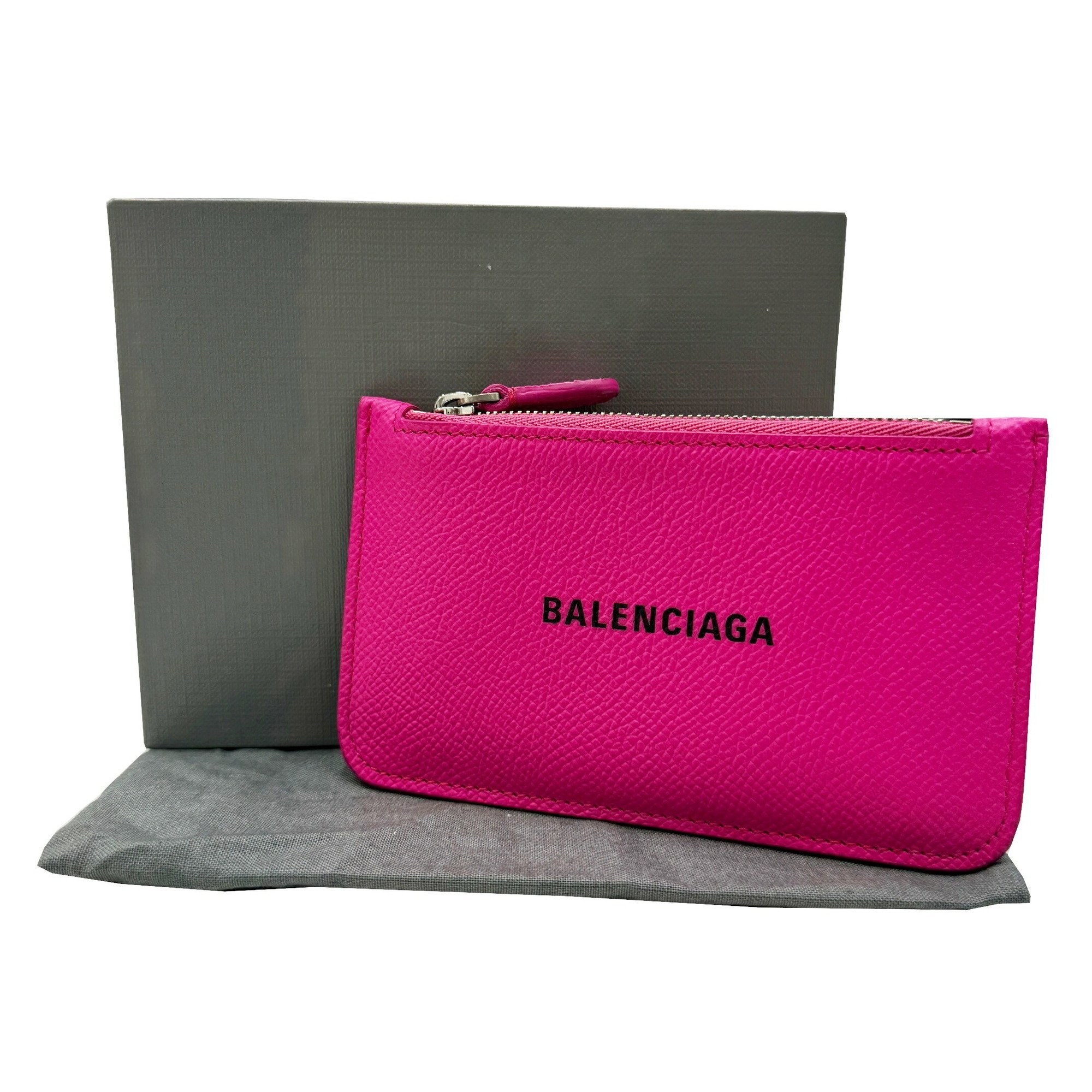 BALENCIAGA Card Holder Wallet/Coin Case Leather 594214 Pink Shopping Women's