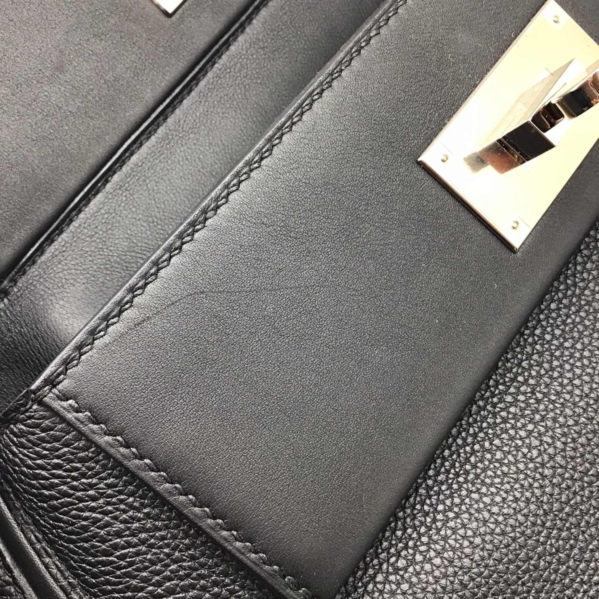 HERMES Hermes Van Cattle 24 29 Togo Black U Stamp 2022 Handbag Bag Shoulder Leather Women Men