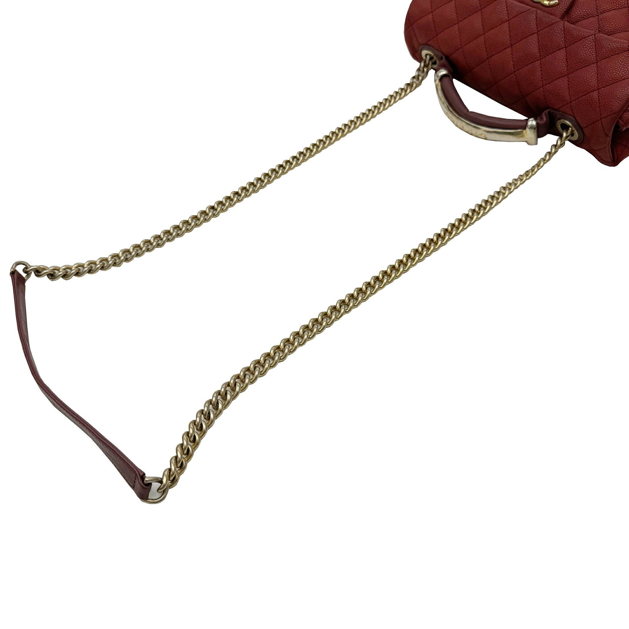 CHANEL Chanel Matelasse Shoulder Handbag Bag Cabiasun Leather Red Bordeaux 18th Series Women's