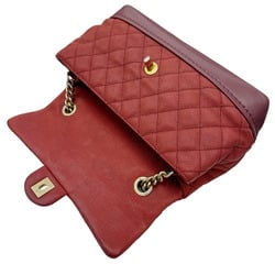 CHANEL Chanel Matelasse Shoulder Handbag Bag Cabiasun Leather Red Bordeaux 18th Series Women's