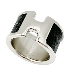 HERMES Olympe GM Ring H Black S Size #12 Men's Women's