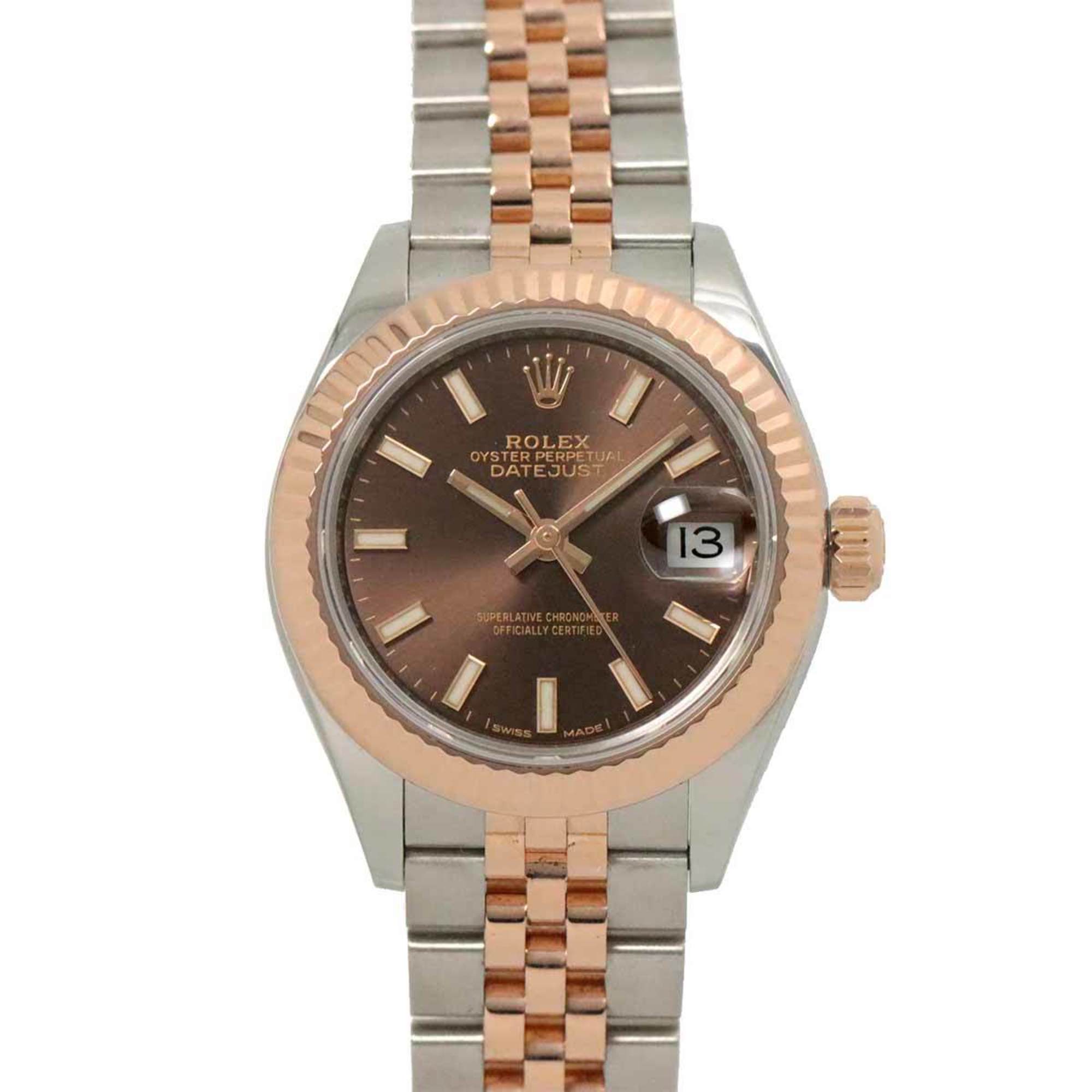 Rolex ROLEX Datejust 279171 Random Number Roulette Ladies Watch Brown K18PG Automatic Self-Winding