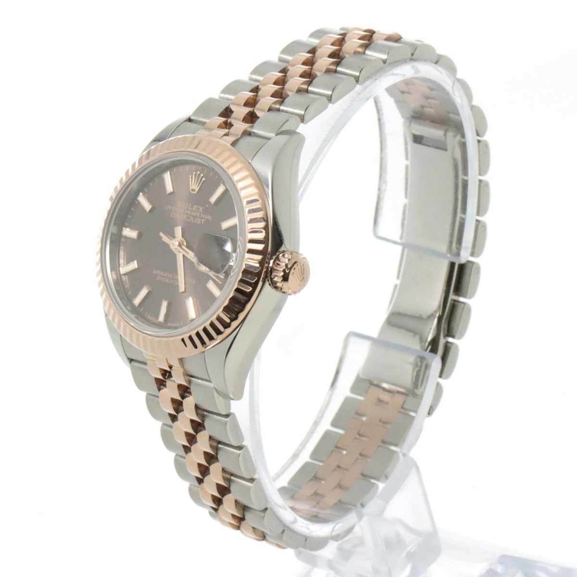 Rolex ROLEX Datejust 279171 Random Number Roulette Ladies Watch Brown K18PG Automatic Self-Winding