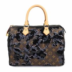 Louis Vuitton LOUIS VUITTON Monogram Fleur de J' Speedy 30 Handbag Sequin Brown M40436