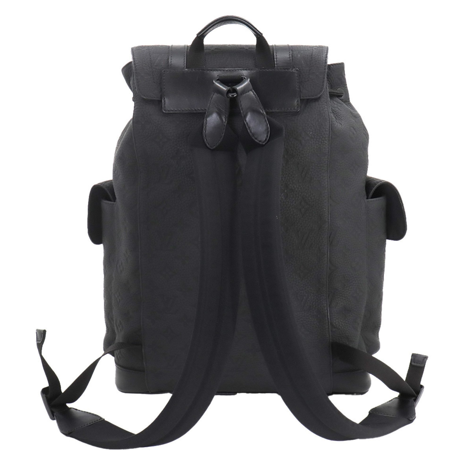 Louis Vuitton LOUIS VUITTON Monogram Taurillon Christopher MM Backpack Rucksack Leather Black M55699 RFID