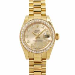 Rolex ROLEX Datejust 179138G K series Diamond bezel Ladies watch 10P Champagne gold Solid K18YG Yellow Automatic