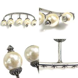 GUCCI Finger Ring Metal Faux Pearl Silver Off-White Women's e59229a