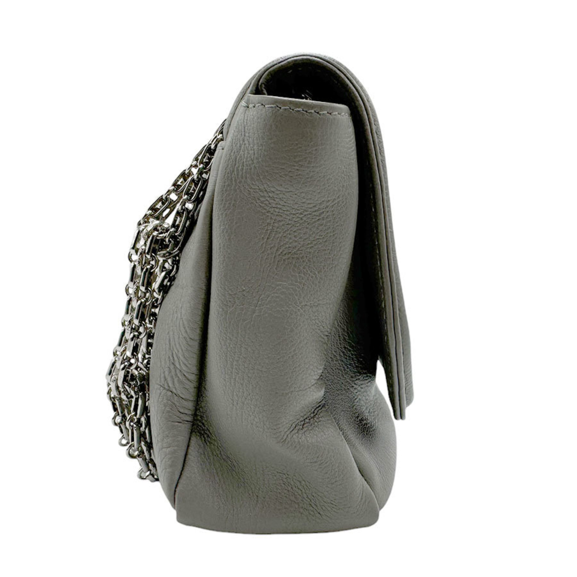 CHANEL Shoulder Bag 2.55 Leather Grey Women's n0399