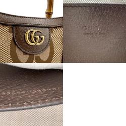 GUCCI Handbag Diana Tote Leather Jumbo GG Canvas Brown Women's 655661 b0040