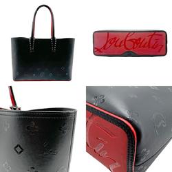 Christian Louboutin Tote Bag Shoulder Leather Rubber Black Red Women's z2425